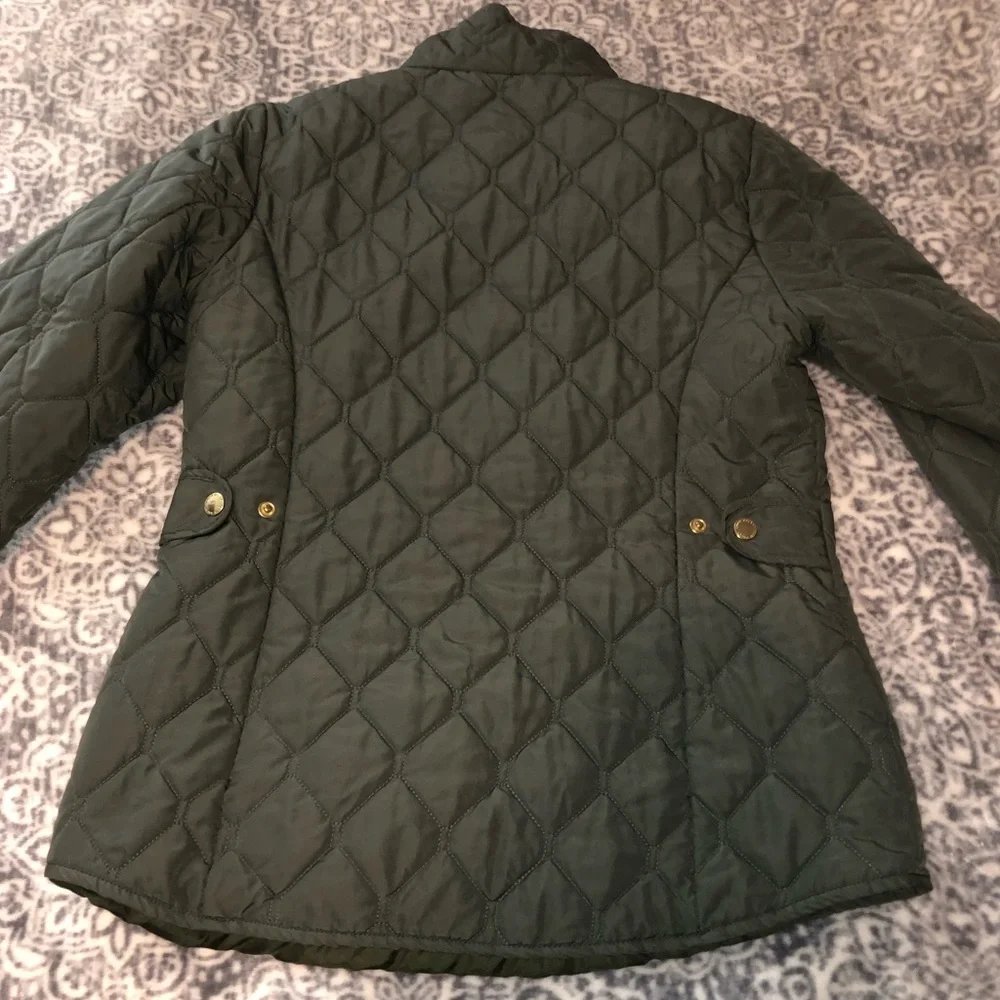 Green quilted puffer coat - Picture 3 of 6